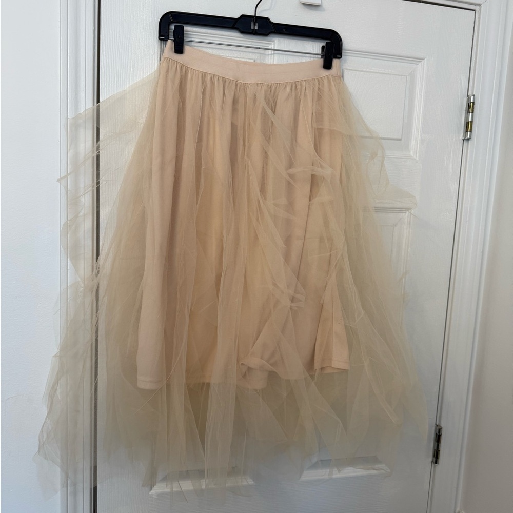 Elegant Cream Tulle Skirt
